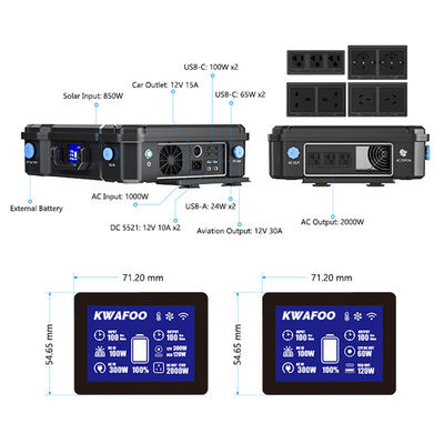 قیمت خوب MPPT شارژ 2000W ایستگاه انرژی خورشیدی قابل حمل با بلوتوث و اپلیکیشن وای فای آنلاین