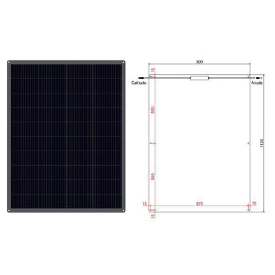 قیمت خوب پانل خورشیدی نیمه انعطاف پذیر سبک وزن و انعطاف پذیر ماژول PV 200w 12V پانل خورشیدی انعطاف پذیر آنلاین