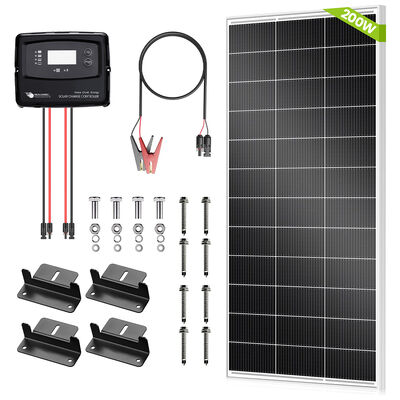 قیمت خوب کیت‌های پنل خورشیدی RV 200 واتی سیستم خورشیدی قابل حمل خارج از شبکه برای خانه‌های سیار و ماجراجویی‌های فضای باز آنلاین