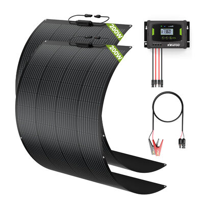 قیمت خوب کیت پنل خورشیدی 400 واتی با شارژ کنترلر MPPT و 2 عدد پنل خورشیدی نیمه انعطاف پذیر، مناسب برای 8 نوع باتری مختلف، نظارت بر داده های سیستم در موبایل آنلاین